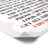 私は通常のリストを行おもしろいう ポスター (角)