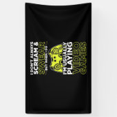 私は通常の遊ビデオゲームだ 横断幕 (縦)