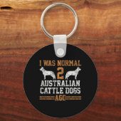 私は通常の2オーストラリアの牛の犬2つ前のギフトだった キーホルダー (正面)