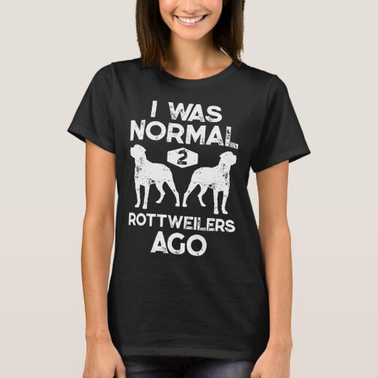 私は通常の2ロットワイラー前おもしろい犬恋人Gif Tシャツ (正面)