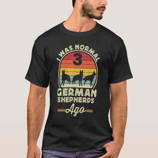 私は通常の3ドイツの羊飼い前男性レトロGSP D Tシャツ (正面)
