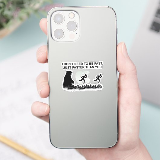 私は速い（グリズリー）ステッカーである必要はない シール (スマートフォン)
