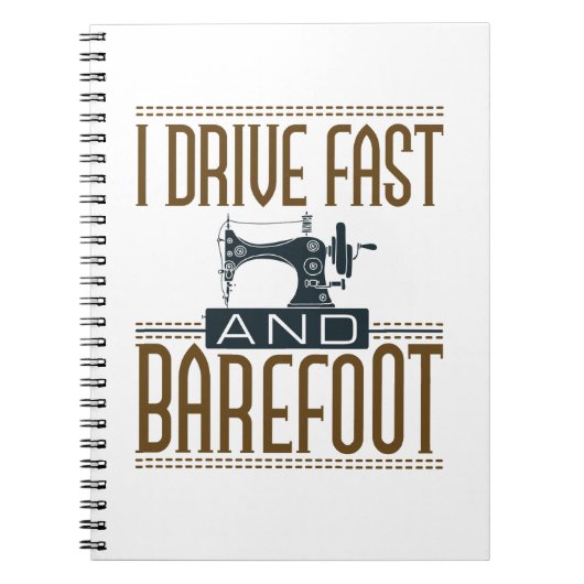 私は速く裸足のヴィンテージ裁縫機 ノートブック (正面)