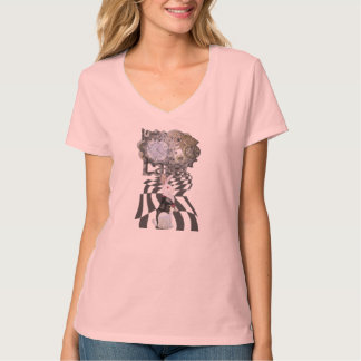 "私は遅れます!" 白いウサギ(不思議の国のCol.)ライト Tシャツ