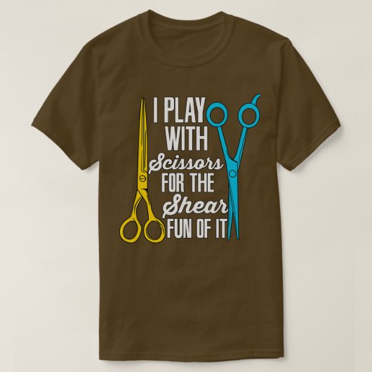 私は遊はさみ理容師 Tシャツ (デザイン正面)
