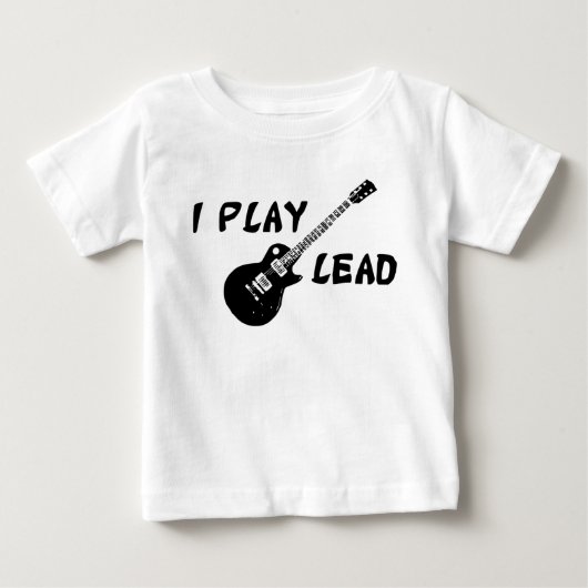 私は遊ギターをリード ベビーTシャツ (正面)