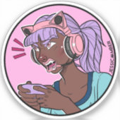 私は遊ゲーマーサークルビニールのシールを獲得する シール (正面)