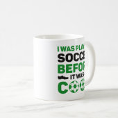 私は遊サッカーだったカッコいい コーヒーマグカップ (正面右)