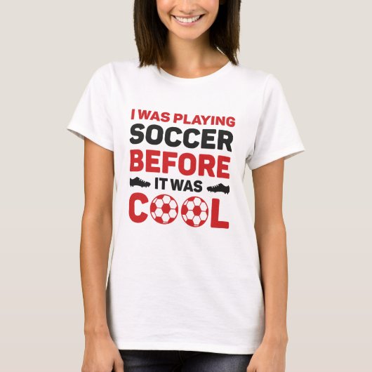 私は遊サッカーだったカッコいい Tシャツ (正面)