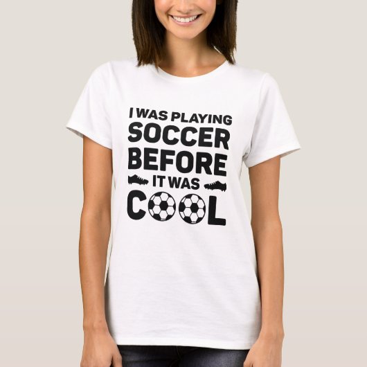 私は遊サッカーだったカッコいい Tシャツ (正面)