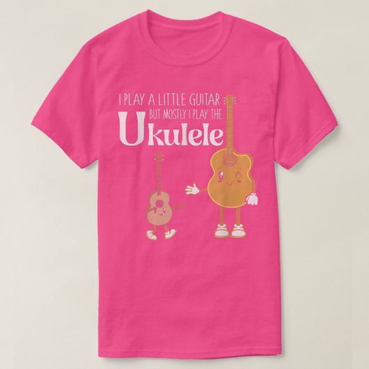 私は遊小さなギターが、主にウクレレ遊イIのギター Tシャツ (デザイン正面)