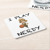 私は遊神経質 スクエアペーパーコースター (アングル)