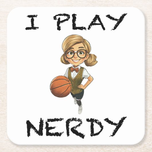 私は遊神経質 スクエアペーパーコースター (正面)