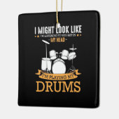 私は遊自分の太鼓 セラミックオーナメント (左)