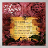 私は運あなたのハートオリジナルミックスメディアアートプリント ポスター (正面)