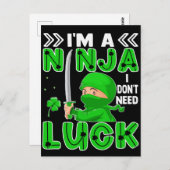 私は運が必要ない忍者であるセント・パトリックの日 ポストカード (正面/裏面)