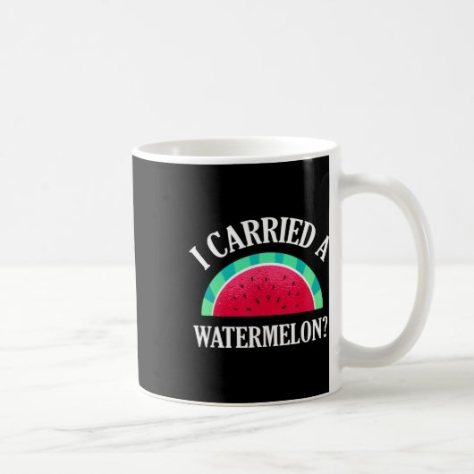 私は運スイカおもしろい踊り コーヒーマグカップ (右)