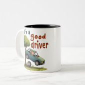 「私は運転が上手だ」 ツートーンマグカップ (正面左)