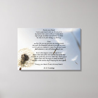 私は運E・E・Cummingsによる君のハート詩 キャンバスプリント