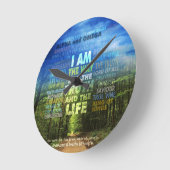 私は道であり、真実であり、生きているのです – ジョン14: ラウンド壁時計 (傾斜)