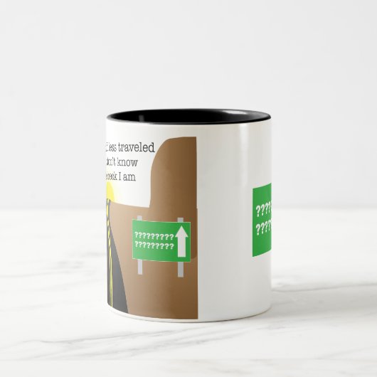 私は道を歩いて行くマグを減らした ツートーンマグカップ (中央)