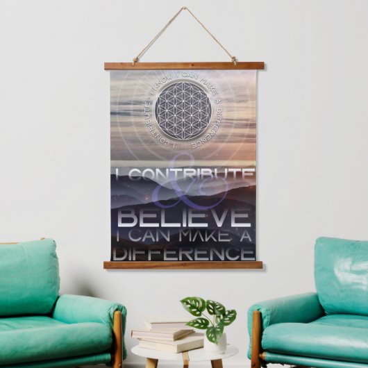私は違いを作る – 肯定表現 吊り下げ型タペストリー (リビング)