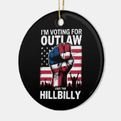 私は違法行為と2024年のヒルビリーに投票している セラミックオーナメント (左)