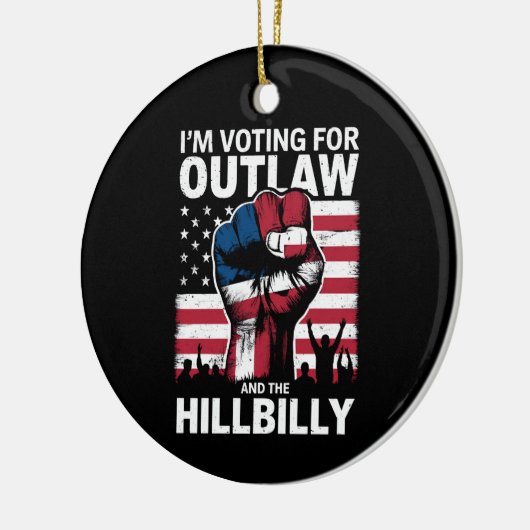私は違法行為と2024年のヒルビリーに投票している セラミックオーナメント (左)