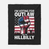 私は違法行為と2024年のヒルビリーに投票している フリースブランケット (正面)