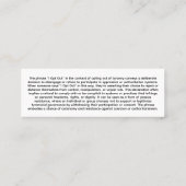 私は選択しない Tシャツ スキニー名刺 (裏面)