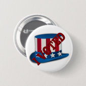 私は選挙アメリカンハット赤白青 缶バッジ (正面&裏面)
