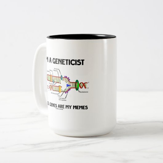 私は遺伝学者であるエルゴ遺伝子は私のミーム(DNA) ツートーンマグカップ (正面左)