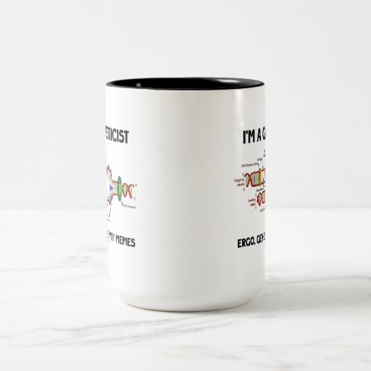私は遺伝学者であるエルゴ遺伝子は私のミーム(DNA) ツートーンマグカップ (中央)
