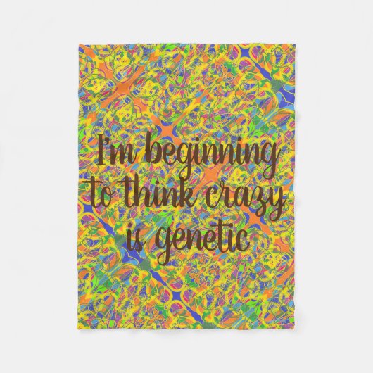 私は遺伝考え性熱狂する抽象芸術aを始めた フリースブランケット (正面)