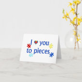 私は部分の自閉症のメッセージカードに愛します カード (黄色い花)