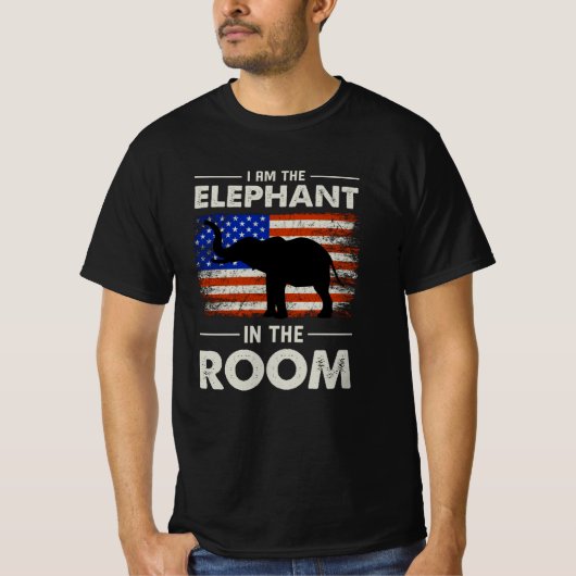 私は部屋の贈り物の中で象だ Tシャツ (正面)