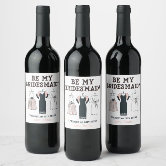 私は醜いドレスの花嫁の提案をおもしろい約束しない ワインラベル (ボトル)