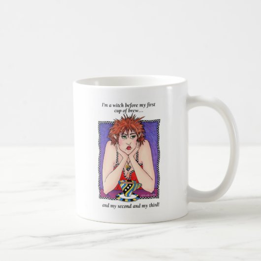 私は醸造物の私の最初コップの前に魔法使いです コーヒーマグカップ (右)