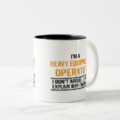 私は重機オペレーターだ ツートーンマグカップ (正面右)