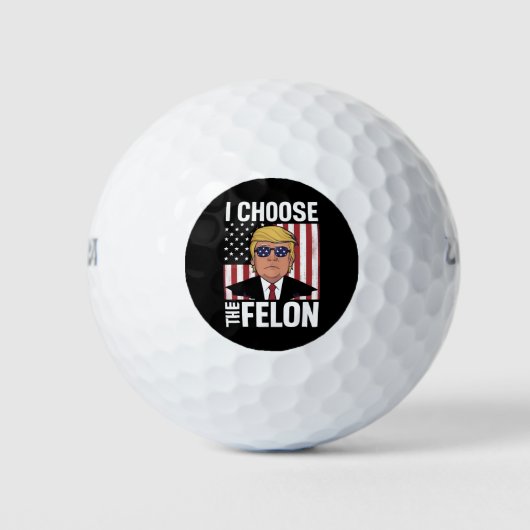 私は重罪人トランプを選ぶ 2024 共和党の愛国者 ゴルフボール (正面)