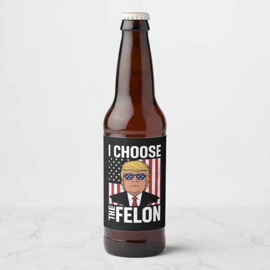 私は重罪人トランプを選ぶ 2024 共和党の愛国者 ビールラベル (正面)