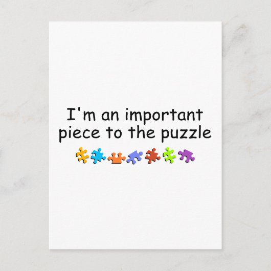 私は重要なパズル ポストカード (正面)