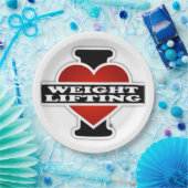 私は重量挙げを愛します ペーパープレート (パーティー)