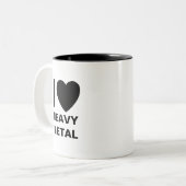 私は重金属のマグを愛します ツートーンマグカップ (正面左)