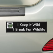 私は野性生物のバンパーステッカーのために壊れます バンパーステッカー (車上)