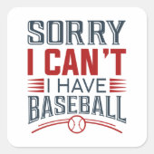 私は野球ができなくてごめんなさい スクエアシール (正面)