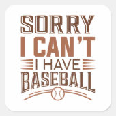 私は野球ができなくてごめんなさい スクエアシール (正面)