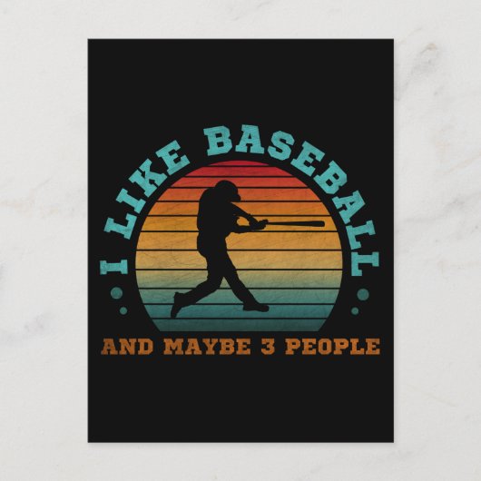 私は野球が好きだし、3人も好きだ ポストカード (正面)