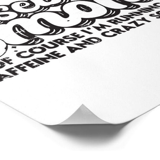 私は野球のママで、もちろんカフィランニングーで野球のママ ポスター (角)