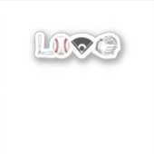 私は野球の愛おもしろい者Ampソフトボール シール (正面)